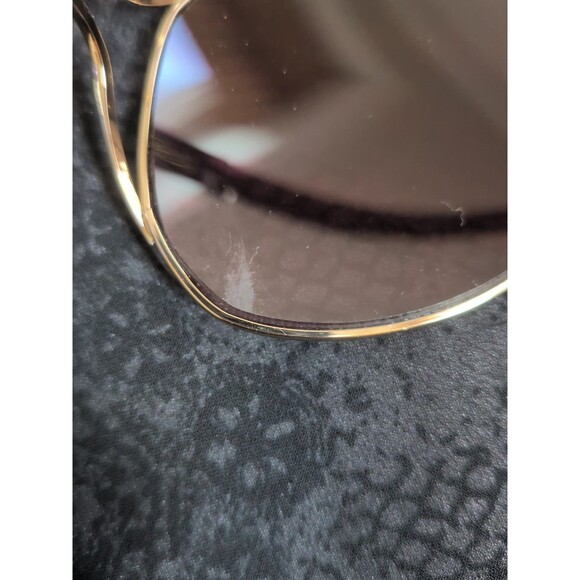 Betsey Johnson Designer Aviator Sunglasses Blue/Gold Logo Frame - Picture 9 of 9